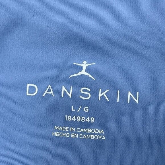 Danskin High-Waisted Blue Yoga Leggings Large Nylon/Spandex a1591 - Picture 2 of 5